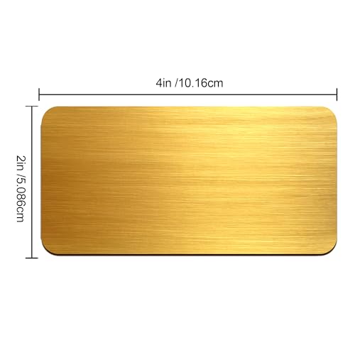 Image of Engraved Name Plates for Urns 2 inch x 4 inch Custom Plaque Trophy Plates Engraved Urn Name Plate Custom Engraved Plate Personalized Engraved Brass Plaque (Round Corner-Gold, 2x4 in)