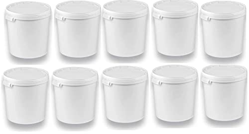 5 x 20 Liter Eimer mit Deckel transparent, stapelbarerer Milch-/Vorratseimer, Honigeimer Kunststoffeimer mit Lebensmittelfreigabe, Lebensmittelechte Behälter, Leereimer für Mehl, Wassereimer, 5 Stück 5 x 20 Liter Eimer mit Deckel transparent, stapelbarerer Milch-/Vorratseimer, Honigeimer Kunststoffeimer mit Lebensmittelfreigabe, Lebensmittelechte Behälter, Leereimer für Mehl, Wassereimer, 5 Stück