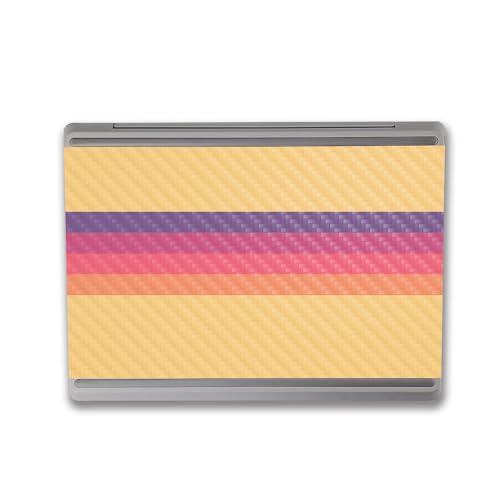 Image of MightySkins Carbon Fiber Skin Compatible with Microsoft Surface Laptop Go 3 (2023) Full Wrap Kit - Mellow Stripes | Protective Durable Textured Carbon Fiber Finish | Made in The USA