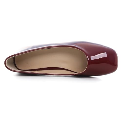 Image of ChaiRong Zhou Women Square Toe Ballets Flats Comfort Slip On Walking Shoes for Driving