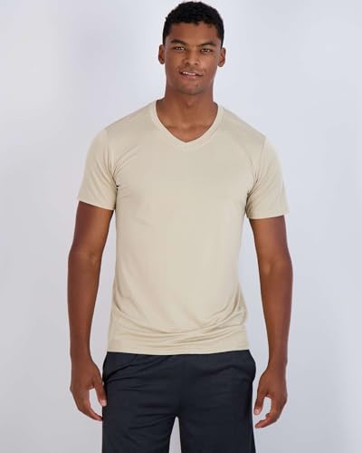 Image of 5 Pack: Men's V-Neck Dry-Fit Moisture Wicking Active Athletic Tech Performance T-Shirt