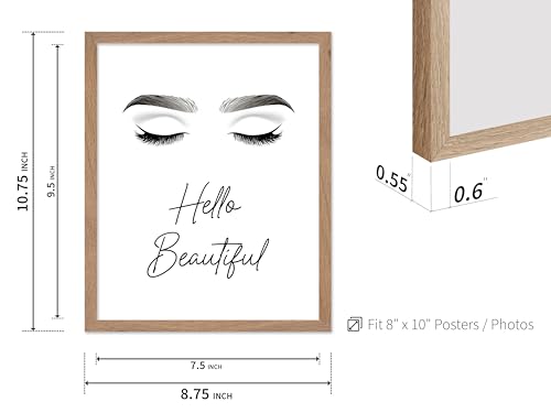 Image of Poster Master Fashion Poster - Hello Beautiful Print - Trendy Art - Modern Art - Minimal Art - Gift for Men, Women & Fashionista - Glam Decor for Dorm, Living Room or Bedroom, 8x10 Beige Framed