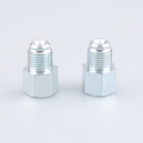 Image of AC PERFORMANCE 3 /8x24 Inverted to 7 /16x24 Male Fittings Zinc Steel 2PCS | Female inverted to male thread adapter, zinc-coated steel for automotive brake lines