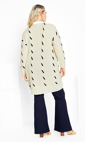 Image of AVEOLOGY Women's Plus Size Cardi Lacey Cable