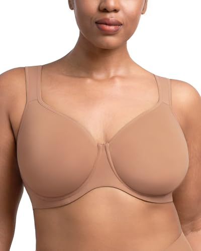 Image of HSIA Bras for Women Minimizer Full Coverage, Plus Size T Shirt Unlined Underwire Smooth Bra, Seamless Cups Joan Ultimate Soft