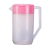 Tiene una gran capacidad para servir a tu familia o entretener a tus invitados. Tetera de medición con recipiente de almacenamiento de bebidas a escala con tapa jarra de agua fría resistente al calor jarra de jugo de plástico