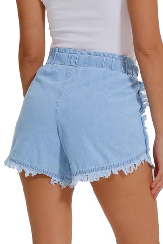 Image of YOCUR Womens Lightweight Shorts Casual Baggy Trendy Hot Pants Elastic Waist Drawstring Comfy Shorts