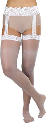 Image of ToBeInStyle Women's Attached Garter Belt Suspender Nylon Stocking Pantyhose