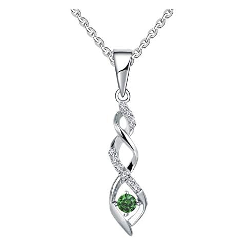 JO WISDOM Collar Infinito Plata Swarovski Esmeralda Cover