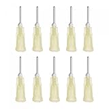 uxcell 鈍いチップディスペンシングニードル リキッドグルーガン用 19G 長さ12 mm ライトイエロー 10個