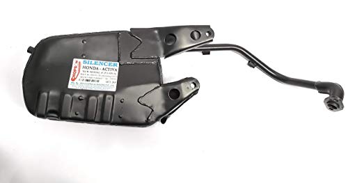 Image of Silencer Suitable for Activa NEW, HET, 3G,4G,5G,6G (Heavy Duty Matte Black with Metal Nickel Guard) The Heat Protection Guard is complimentary.