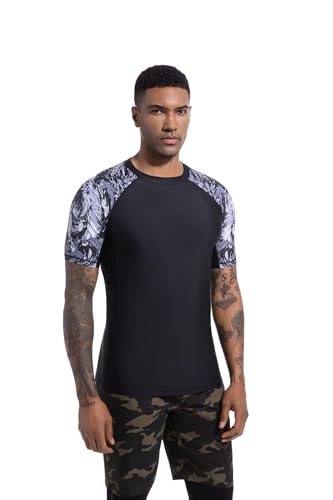 Men's Rash Guard T-Shirts UPF 50+ Baselayer Short Sleeve Skins Compression Performance Fit Tee2