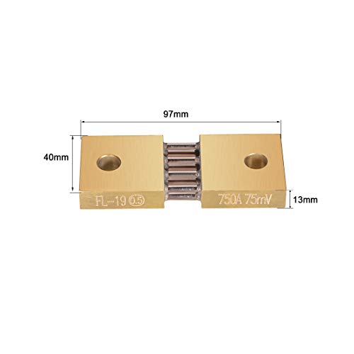 Image of uxcell Shunt Resistor 750A 75mV for DC Current Ammeter Analog Panel Meter External FL-19 Shunt Divider