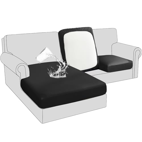 BXFUL Housse de Coussin de Canapé, Housse Coussin D'assise Extensible Antidérapant Housse de siège de canapé pour canapé imperméable, Simili Cuir Housse...