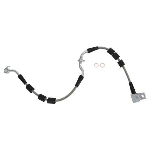 Image of TRQ Front Left Brake Hose Drivers Side Compatible with 2006-2009 Ford Fusion 2007-2009 Lincoln MKZ 2006 Zephyr 2003-2008 Mazda 6 Mercury Milan