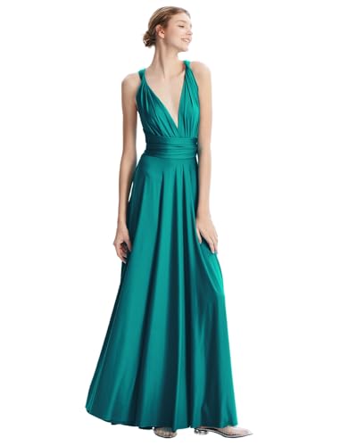 Image of Multi-Way Wrap Infinity Maxi Dress for Bridesmaids & Wedding Guest | 31 Colors for All Wedding Themes, One Size & Plus, 1 Dress for Any Events, Evening, Prom, Gala, Non-See-Through, Wrinkle-Free