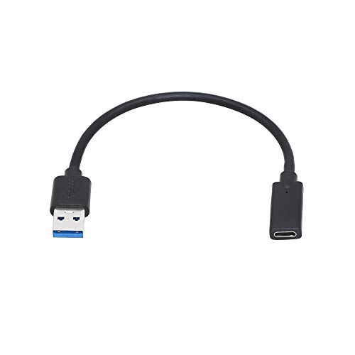 CERRXIAN USB 3.0 Type A Male to USB 3.0 Type C Female Gold Plated Connector Converter Adapter (Black) (15cm)