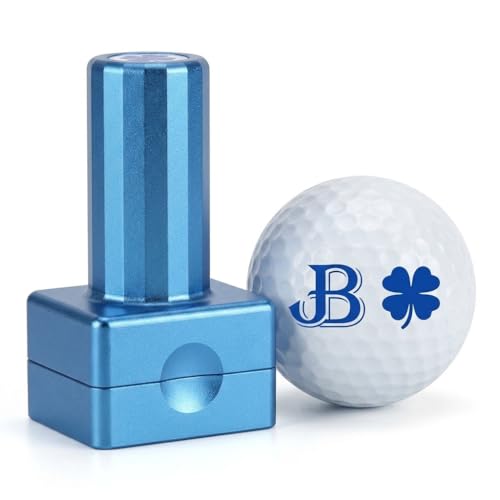 Personalised Golf Ball Stamp - Premium Aluminum Alloy Custom Ball Marker 6 Vibrant Colours 100% Waterproof Quick-Dry Ink Pocket-Sized 5.5cm Gift for Golf Lovers