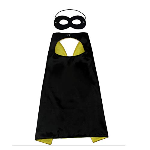 Proumhang Capa Máscara Set Halloween Navidad Carnaval Día de los Niños Fiesta de Cumpleaños Cosplay Rendimiento Traje Capa de Superhéroe para Niños de 1-9 años Negro