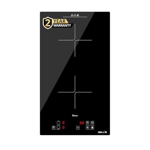 Image of iBELL EMINENCE02, 3500W, 2-Zone Induction Hob with Touch Controls & Toughened Glass, High Speed Heating, Energy Efficient, Perfect for Modern Kitchens (black)