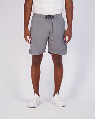 Image of Real Essentials 4 Pack: Men's 7 inch Athletic Running Quick Dry Mesh Shorts with Zipper Pockets (Available in Big & Tall)