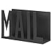 MyGift Modern Black Metal Mail Holder Countertop Organizer with Cutout Mail Lettering Design, Office Desktop Envelope and Document Storage Rack