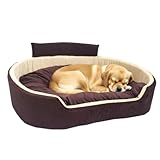 Barky Letest Dog Bed, Dog Sofas & Chair with Coller, Indoor Outdoor Dog beds (3XL) (Brown & Cream)