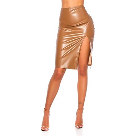 Koucla Faux Leather Look Mini Skirt Cover