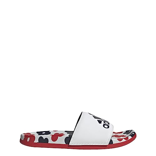 Image of adidas womens Adilette Comfort Slides White /White /Better Scarlet 11