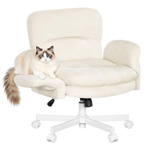 WOLTU Chaise de Bureau avec Accoudoirs Réglables sur 5 Niveaux, Fauteuil de Bureau Ergonomique, Pivotant, Double Coussin d'Assise, Poches Latérales et...