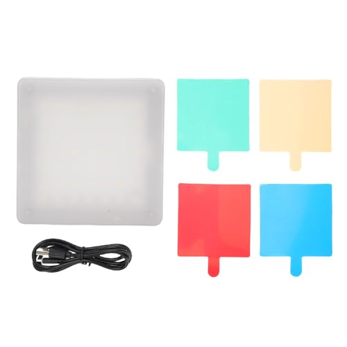 Image of Small LED Video Light Panel, 49 Beads High Brightness 6500K | Touch Control | 4 Magnetic Color Filters | Portable Design for Vlogging, Photography
