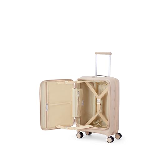 Image of American Tourister Bitbloc | Cabin Trolley Bag (55.5 cm) | 34 Ltrs | 360 8 Wheel Spinner | Hard Case | Recessed TSA Lock | 3 Years Global Warranty | Coffee