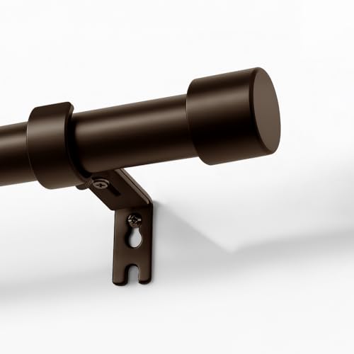 Joydeco Lot de tringles à rideaux réglables de 76 à 304 cm avec embout en aluminium pour salle de douche, chambre à coucher, salon (bronze, 76 à 304 cm)