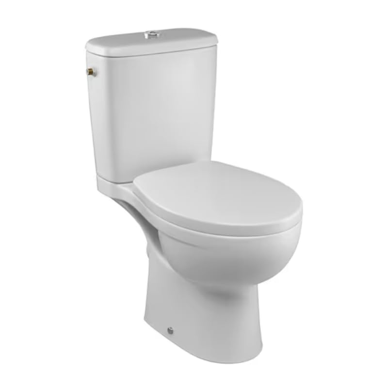WC à poser JACOB DELAFON Patio sans bride avec abattant frein de chute déclipsable, sortie horizontale, chasse d'eau double touche 3/6 L, réservoir...