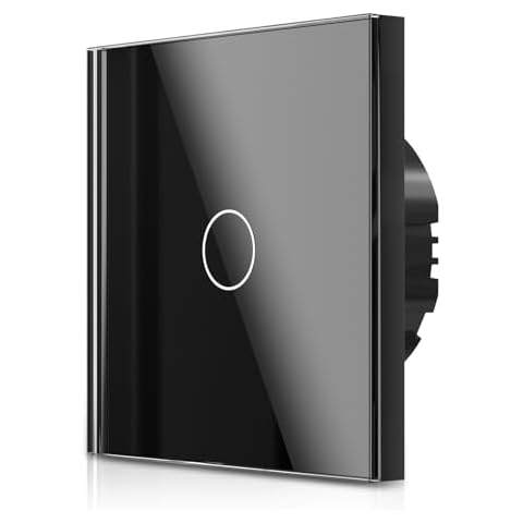Interrupteur Tactile Luxvista en Verre Noir Cover