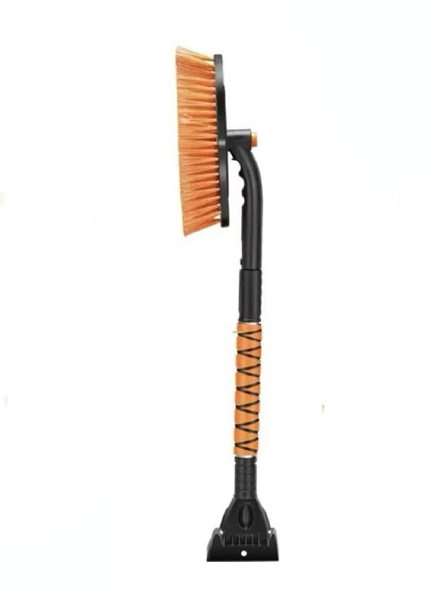 Holubec スノーブラシ スノースクレーパー アイススクレーパー 多機能 伸縮式アルミハンドル 調節長さ84cm-99cm 自動車 除雪ブラシ 雪かき 除雪 除霜作業 車 傷つかない 車 雪かき 車 雪下ろし 車用 霜取り 雪対策 軽量 着脱可式でコンパクト収納 (オレンジ)