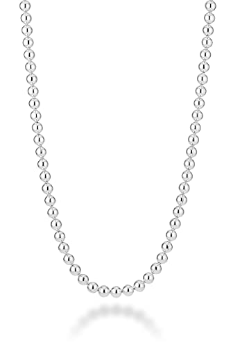 Miabella Italian 925 Sterling Silver Handmade 3mm Bead Ball Strand Chain Necklace for Women, Made in Italy