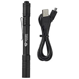 Streamlight 66134 Stylus Pro USB 350-Lumen Rechargeable LED Pen Light with USB Cord & Nylon Holster, Black