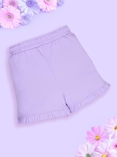 Image of KiddoPanti Girls 100% Cotton Bottom Hem Frill Hot Shorts