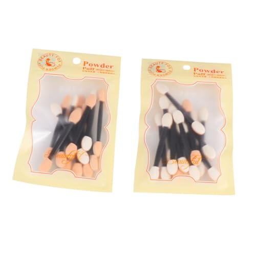 LRXIYODE 24個 入り使い捨て両面アイシャドウブラシ 軽量で携帯便利 肌に優しいスポンジチップ採用 メイクアップアーティストや美容サロン向