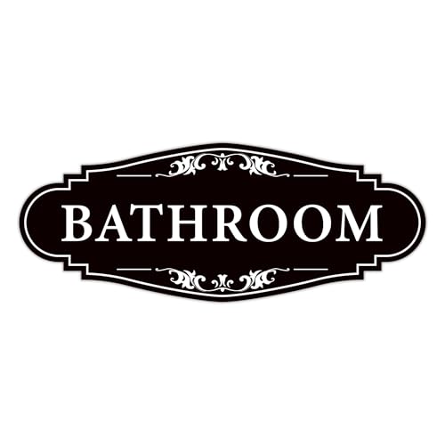 bathroom sign sticker for business and homeself-adhesive cute bathroom decor for doorwaterproof vinyl restroom sign for homeofficeshopblack