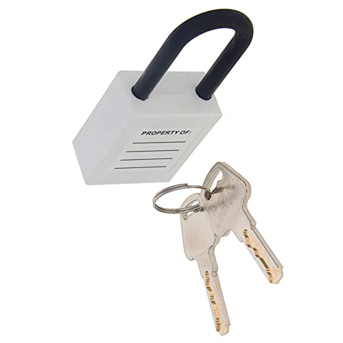 Image of Nylon Lockout Tagout Locks with Hasps, Loto Tags and Safety Padlocks 37x45mm /1.46x1.77 inch（WxH Keyed Different Loto for Lock Out Tag Out White 2Pcs