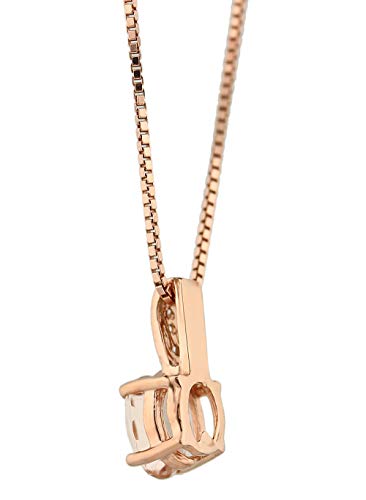 GNG Natural Morganite & Diamond Pendant Necklace In Sterling Silver (Rose Gold Plated)3