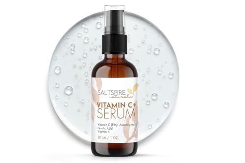 Image of SALTSPIRE Vitamin C+ Face Serum - Brightening & Antioxidant Serum with Ethyl Ascorbic Acid, Ferulic Acid & Vitamin E | Enhances Radiance, Evens Skin Tone & Boosts Natural Glow | 30 mL / 1 oz
