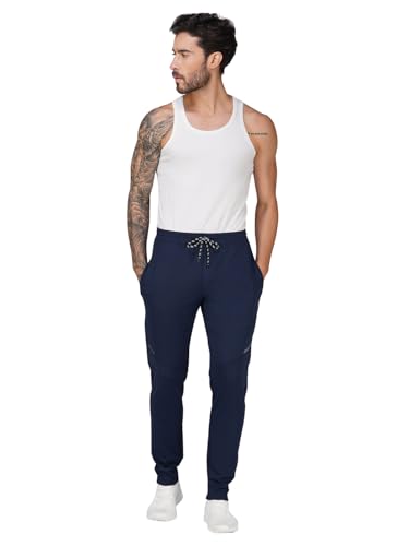 Image of Men's FlexFlow Trackpants - 4-Way Taiwan Stretch Fabric | Ultra-Soft, Heavy-Duty | Gym, Running, Lounge Wear with Zip Pockets
