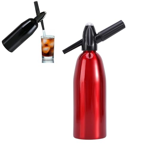 Sifón de aluminio de 1 litro para hacer mojitos caseros, ginebra, cócteles, vinos, bebidas, fácil de usar, elegante, herramienta de cocina