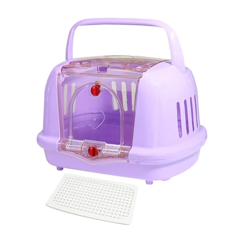 Stgfyxgs 犬小屋 ペット旅行キャリア 通気性 ペット用品 軽量 ポータブル 犬用キャリア 猫 子猫 犬 屋内 屋外用, 紫