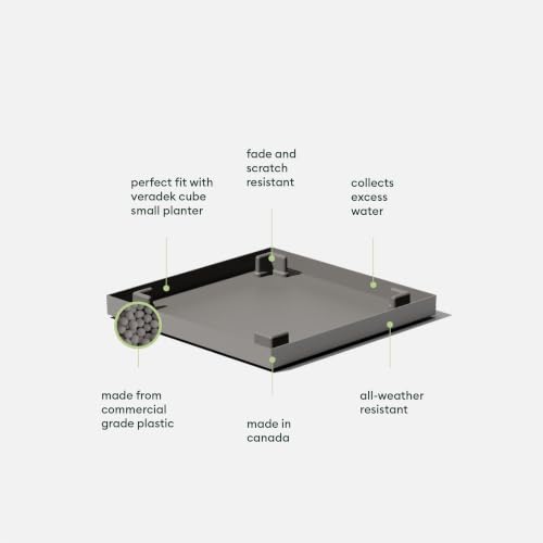 Image of Veradek Block Series Cube Planter & Drip Tray - Square Outdoor Planter Set