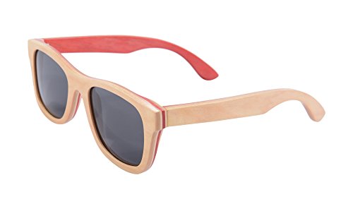 SHINU Handmade Polarized Wood Sunglasses Skateboard Wooden Sun Glasses UV400 Protection-Z68004