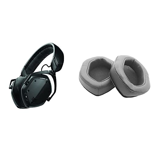 V-MODA Crossfade 2 Wireless Over-Ear Headphone - Matte Black & XL Cushions for Over-Ear Headphones - Grey